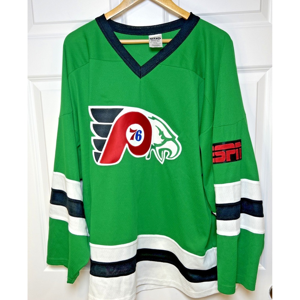 ESPN 97.3 "The Intern" Philly Mash‑Up Jersey XL Athletic Knit Green